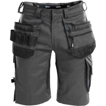 DASSY Trix D-Flex Korte Werkbroek Stretch Grijs/Zwart