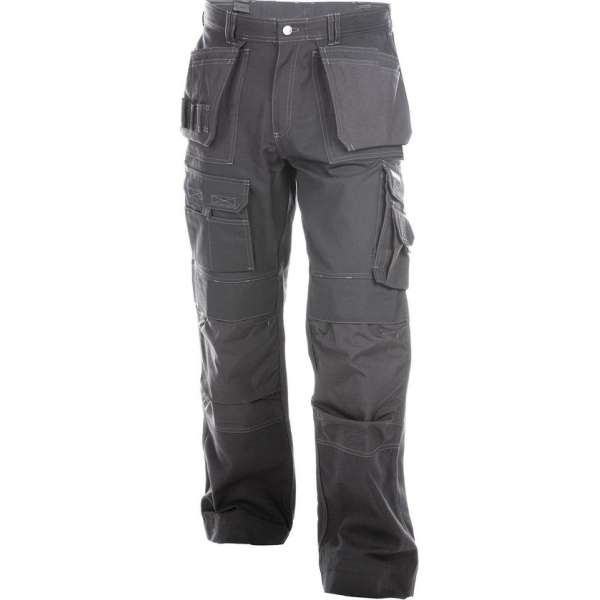 Dassy Texas Canvas holsterzakkenbroek met kniezakken 200595 - binnenbeenlengte Standaard (81-86 cm) - Cementgrijs - 44