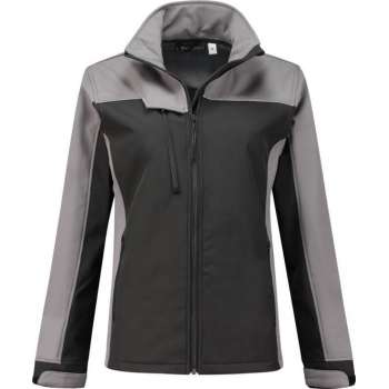 WorkWoman Softshell Jack Summer - 25061 zwart / grijs - Maat S