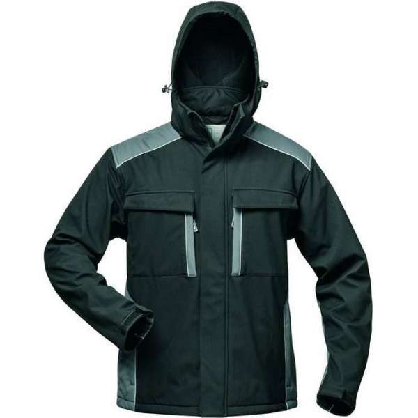 elysee Softshell herenjas met afneembare capuchon zwart/grijs maat L elysee Softshell herenjas met afneembare capuchon zwart/grijs maat L