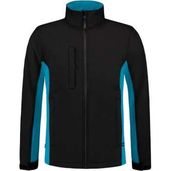Tricorp soft shell jack bi-color - 402002 - zwart/turquoise - maat M