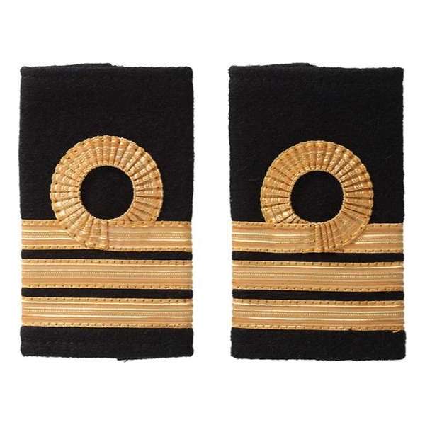 Schuif Epauletten Koopvaardij 1e Stuurman 10 mm trait goud (per 2 paar) Schuif Epauletten Koopvaardij 1e Stuurman 10 mm trait goud (per 2 paar)