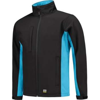 Tricorp soft shell jack bi-color - 402002 - zwart/turquoise - maat XXXL