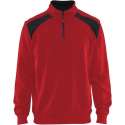 Blåkläder 3353-1158 Sweatshirt Bi-Colour met halve rits Rood/Zwart maat L