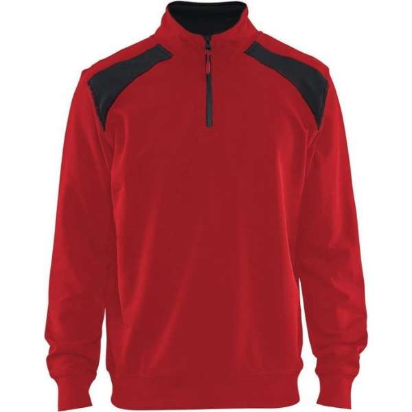 Blåkläder 3353-1158 Sweatshirt Bi-Colour met halve rits Rood/Zwart maat L Blåkläder 3353-1158 Sweatshirt Bi-Colour met halve rits Rood/Zwart maat L