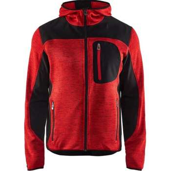 Blaklader Gebreid vest met softshell 4930-2117 - Mannen - Rood/Zwart - 3XL