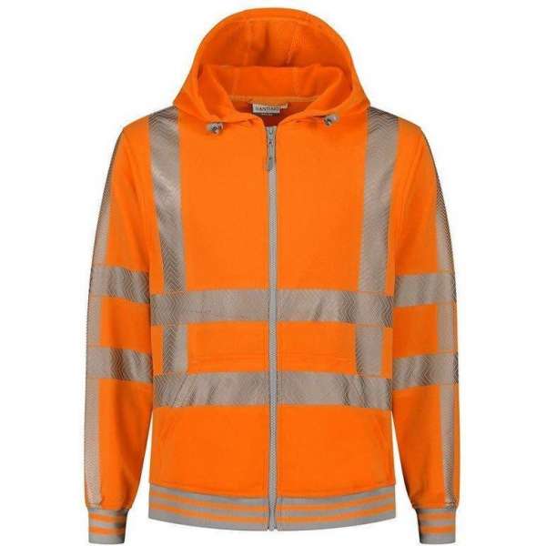 Santino Vermont Hoodi vest (270gr/m2) - Fluor oranje | Grijs - 4XL Santino Vermont Hoodi vest (270gr/m2) - Fluor oranje | Grijs - 4XL