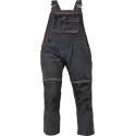 Knoxfield dames Amerikaanse breteloverall antraciet/rood, maat 44