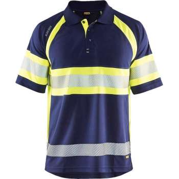 Blaklader 3338 Reflecterende Polo Marineblauw/Geel