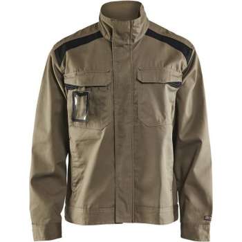 Blåkläder 4054-1800 Industriejack Ongevoerd Khaki/Zwart maat 4XL