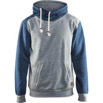 Blåkläder 3399-1157 Hooded Sweatshirt Limited Melange Grey/Blue maat L