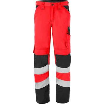 Havep broek 80228 high visibility fluorrood/grijs