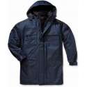 Heren thermoparka jas met capuchon blauw/zwart maat XXXL