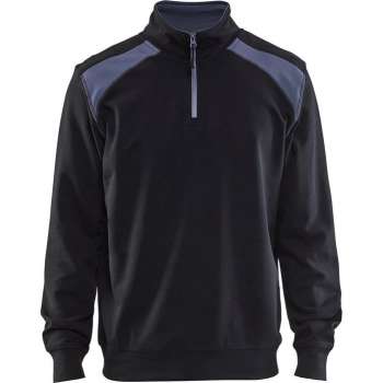 Blåkläder 3353-1158 Sweater halve rits Zwart/Grijs maat XXL