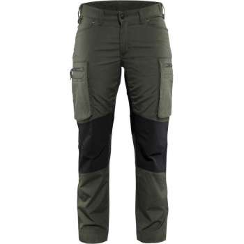 Blåkläder 7159-1845 Dames Service werkbroek Stretch Army Groen/Zwart maat 30