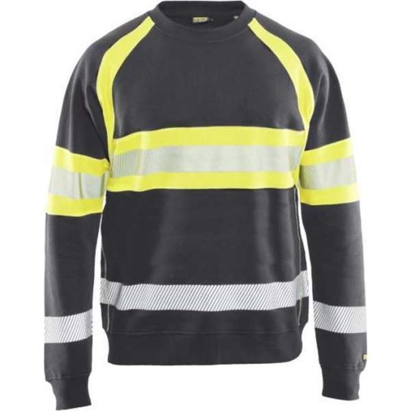 Blaklader Sweater High Vis - Medium Grijs/High Vis Geel - S Blaklader Sweater High Vis - Medium Grijs/High Vis Geel - S