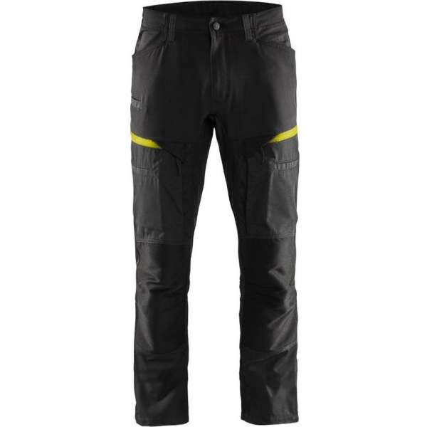 Blaklader Service werkbroek met stretch 1456-1845 - Mannen - Zwart/Geel - 58 Blaklader Service werkbroek met stretch 1456-1845 - Mannen - Zwart/Geel - 58