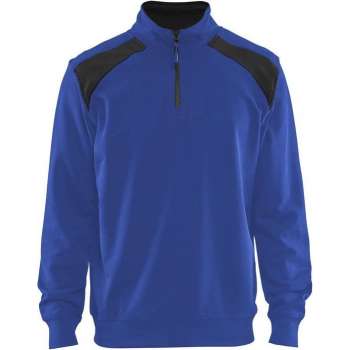 Blåkläder 3353-1158 Sweatshirt Bi-Colour met halve rits Korenblauw/Zwart maat XS