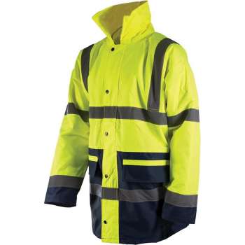 Silverline Reflecterende Jas - Geel, Klasse 3, Maat L 100 - 108 cm.