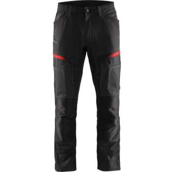 Blaklader Service werkbroek met stretch 1456-1845 - Mannen - Zwart/Rood - 54