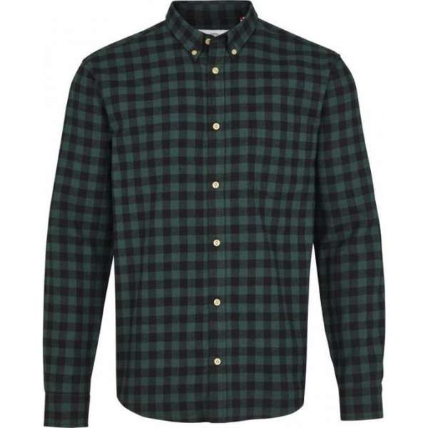 Kronstadt Heren Overhemd Johan Groen Ruit Flanel Slim Fit - XL Kronstadt Heren Overhemd Johan Groen Ruit Flanel Slim Fit - XL
