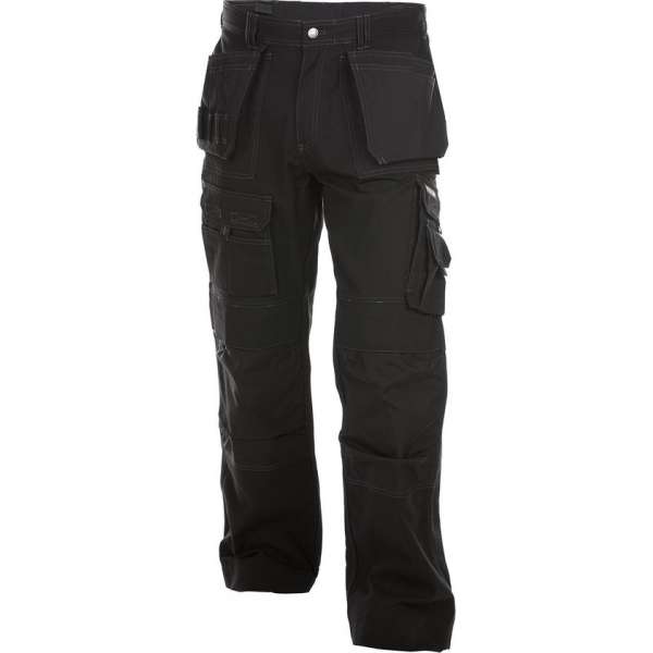 Dassy Texas Canvas holsterzakkenbroek met kniezakken 200595 - binnenbeenlengte Standaard (81-86 cm) - Zwart - 53