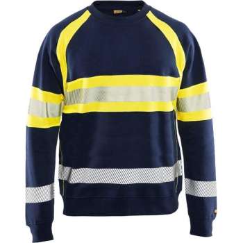 Blaklader Sweater High Vis - Marine/High Vis Geel - XS