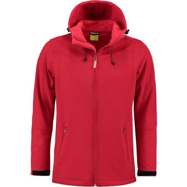 L&S Jas Capuchon Softshell Heren - Mannen - Rood - S L&S Jas Capuchon Softshell Heren - Mannen - Rood - S