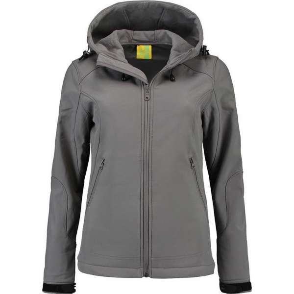 L&S Jas Capuchon Softshell Dames - Vrouwen - Grijs - XL L&S Jas Capuchon Softshell Dames - Vrouwen - Grijs - XL