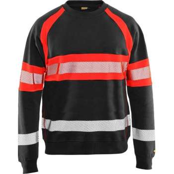 Blaklader Sweater High Vis - Zwart/High Vis Rood - M