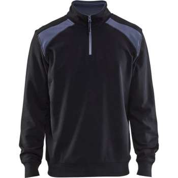 Blaklader 3353 Werksweater Korte Rits Zwart/Donkergrijs
