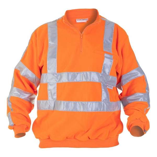 Fleece signalisatie sweater Texel RWS oranje, maat 2XL Fleece signalisatie sweater Texel RWS oranje, maat 2XL