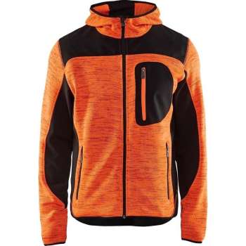 Blåkläder 4930-2117 Gebreid vest met softshell Oranje/Zwart maat 4XL