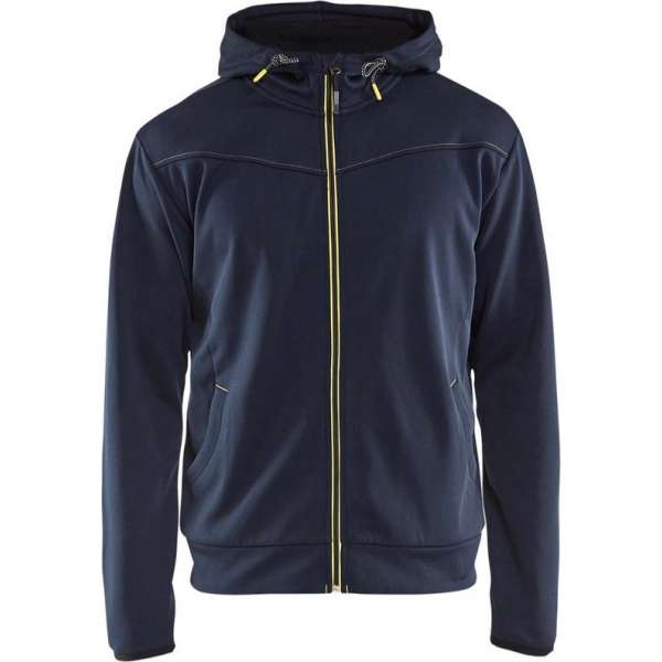 Blåkläder 3363-2526 Hoodie met rits Donkerblauw/Geel maat M Blåkläder 3363-2526 Hoodie met rits Donkerblauw/Geel maat M