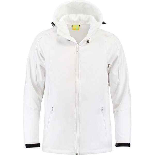 L&S Jas Capuchon Softshell Heren - Mannen - Wit - M