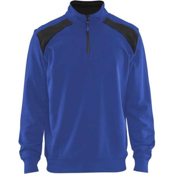 Blåkläder 3353-1158 Sweatshirt Bi-Colour met halve rits Korenblauw/Zwart maat 4XL