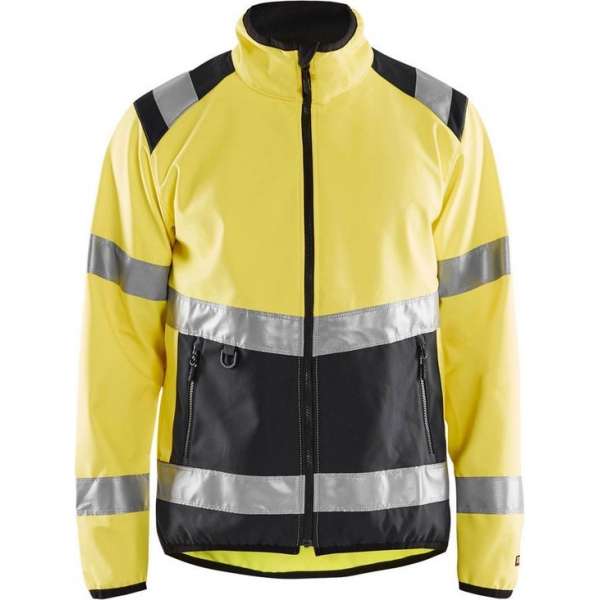 Blåkläder 4877-2516 Softshell jack High Vis Geel/Zwart maat S Blåkläder 4877-2516 Softshell jack High Vis Geel/Zwart maat S
