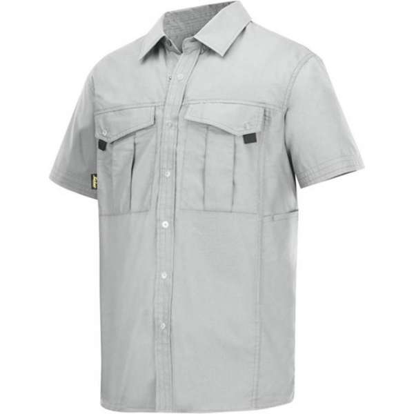 Snickers Rip Stop Shirt korte mouwen - 8506-0800 - aluminium grijs - maat XS Snickers Rip Stop Shirt korte mouwen - 8506-0800 - aluminium grijs - maat XS