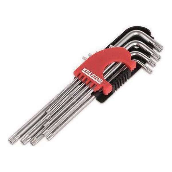 Kreator KRT408303 Stiftsleutelset TX - Extra lang - 9 stuks Kreator KRT408303 Stiftsleutelset TX - Extra lang - 9 stuks