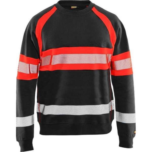 Blaklader Sweater High Vis - Zwart/High Vis Rood - XS Blaklader Sweater High Vis - Zwart/High Vis Rood - XS