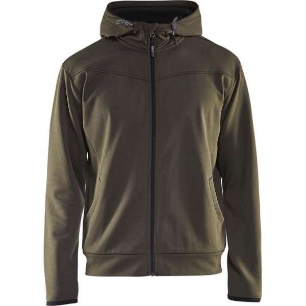 Blåkläder 3363-2526 Hoodie met rits Groen/Zwart maat M Blåkläder 3363-2526 Hoodie met rits Groen/Zwart maat M