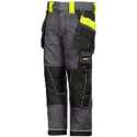 Snickers Junior Holster Pocket werkbroek - 7501-5866 - staalgrijs-geel(fluor) - maat 134