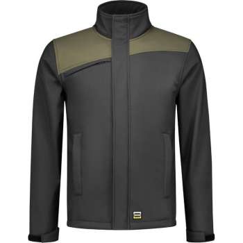 Tricorp Softshell Bicolor Naden 402021 - Mannen - Donkergrijs/Leger - 3XL