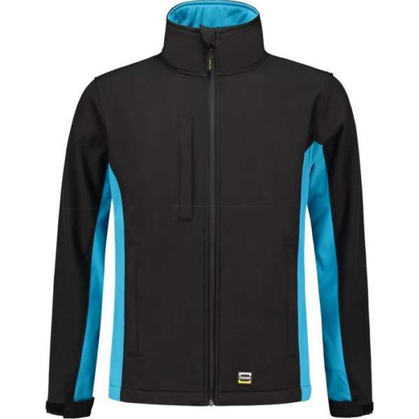 Tricorp soft shell jack bi-color - 402002 - zwart/turquoise - maat 7XL Tricorp soft shell jack bi-color - 402002 - zwart/turquoise - maat 7XL