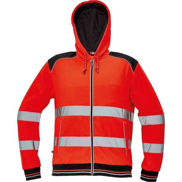 Knoxfield Signalisatie Hooded vest HV fluor rood, maat XL - EN471 Knoxfield Signalisatie Hooded vest HV fluor rood, maat XL - EN471