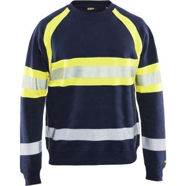 Blaklader Sweater High Vis - Marine/High Vis Geel - 5XL Blaklader Sweater High Vis - Marine/High Vis Geel - 5XL