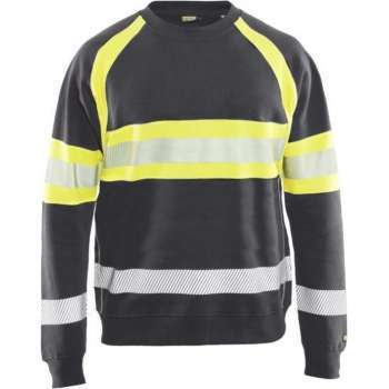 Blaklader Sweater High Vis - Medium Grijs/High Vis Geel - XL