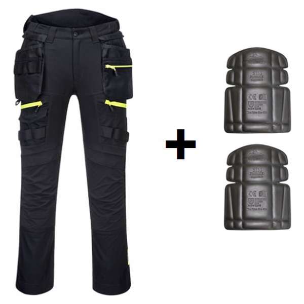 Portwest holster werkbroek DX440 + gratis kniestukken Zwart Maat 42/XL/XXL EU:58 FR:52 Portwest holster werkbroek DX440 + gratis kniestukken Zwart Maat 42/XL/XXL EU:58 FR:52