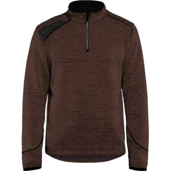 Blaklader Blåkläder 4943 Gebreid Sweatshirt 1/2 rits Bruin/Zwart XS