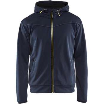 Blåkläder 3363-2526 Hoodie met rits Donkerblauw/Geel maat L